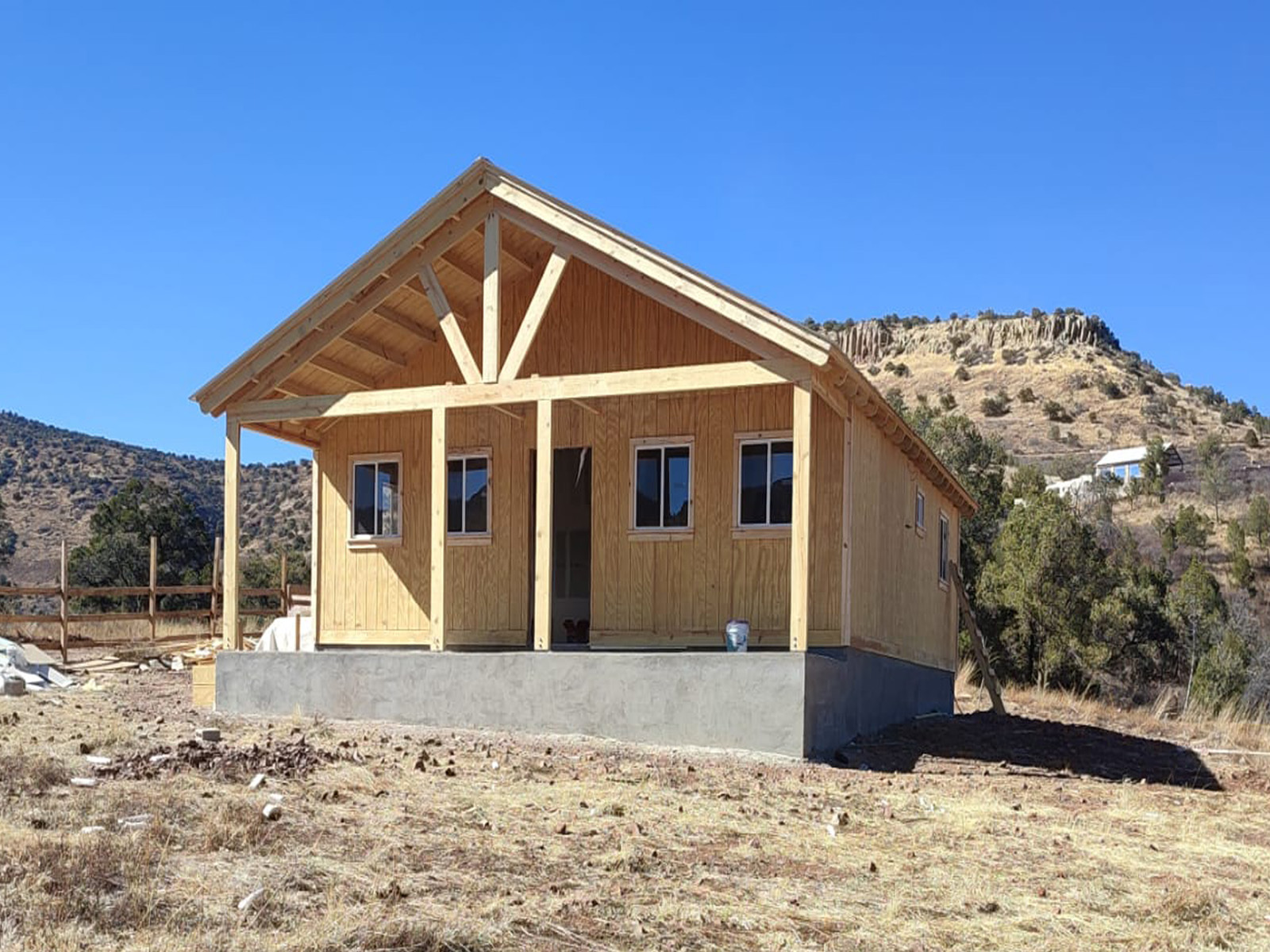 Cabaña de madera estilo americano